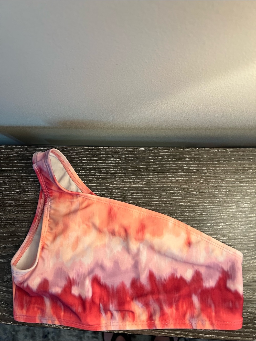 Carter's Pink and Coral Tie-Dye One-Shoulder Bathing Suit Swim Top Girl Size 8